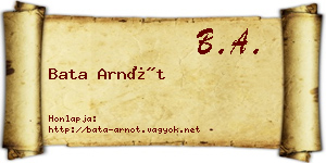 Bata Arnót névjegykártya